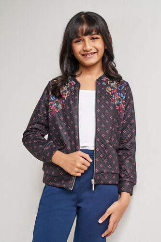 Ethnic Motifs Straight Jacket, Black, image 2